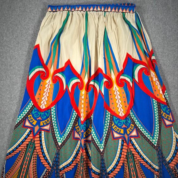 Flying Tomato Colorful Maxi Skirt Bohemian Women's Medium Elastic Waist Red Blue - Picture 2 of 8